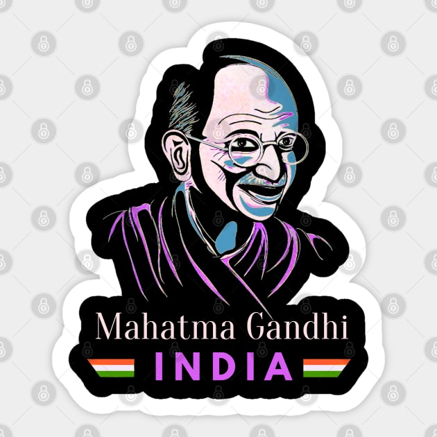 Mahatma Gandhi Sticker by doniainart